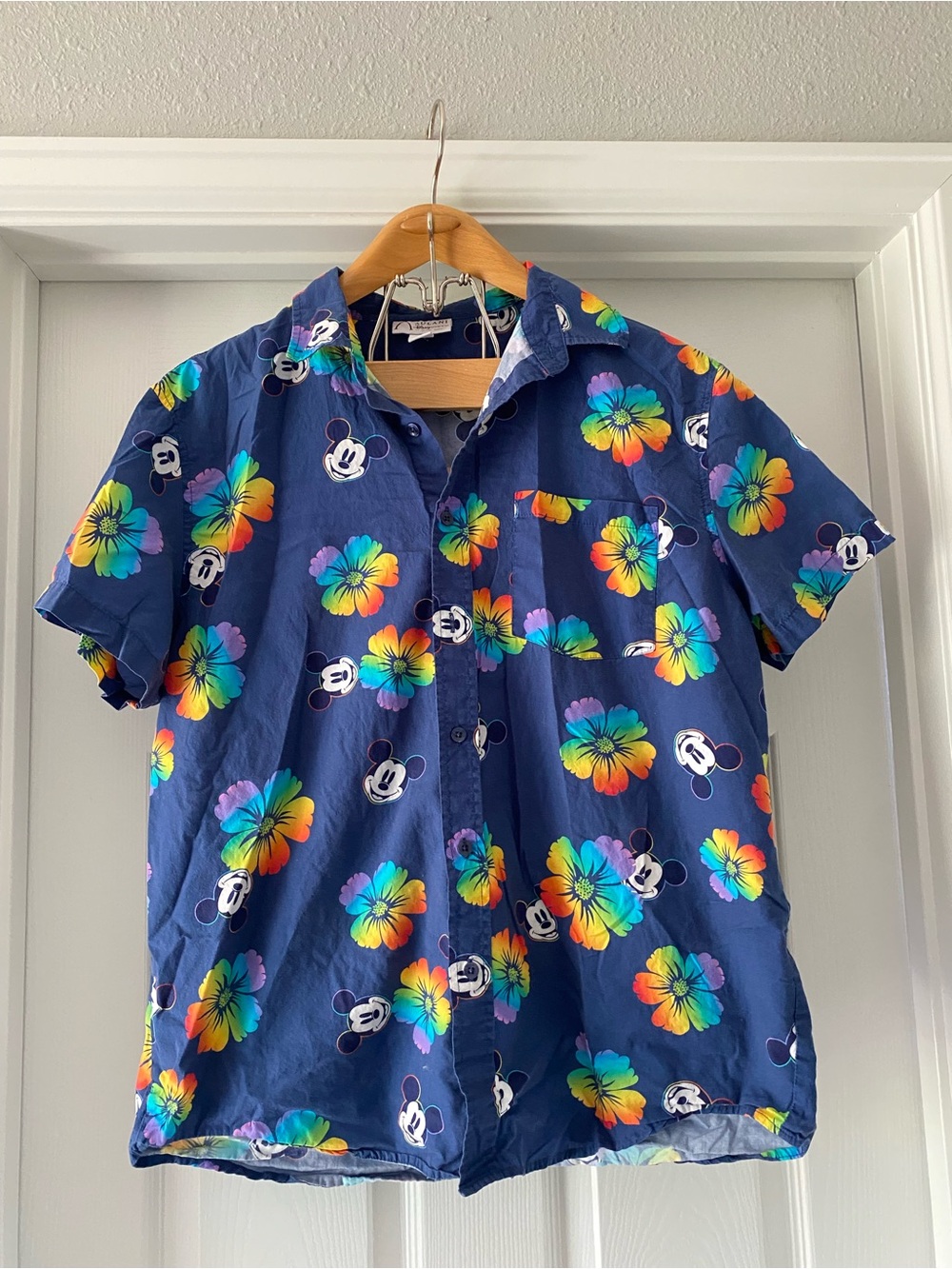 Disney Pride Collection Pride Aulani Button Down Hawaiian Shirt Size L